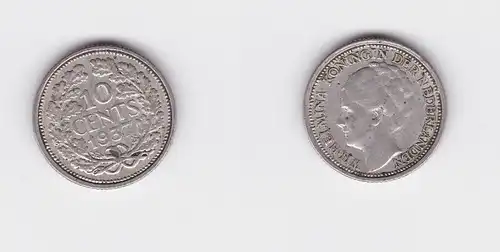 10 Cent Silber Münze Niederlande 1937 (127028)