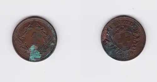 1 Rappen Kupfer Münze Schweiz 1879 (126671)