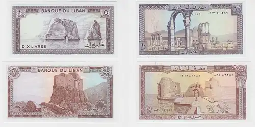 10 und 25 Banknoten Liban Libanon Lebanon bankfrisch UNC (131174)