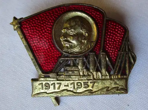 UDSSR Abzeichen Russland Lenin Kampf ü. dem Schiff der Aurora 1917-1957 (126047)