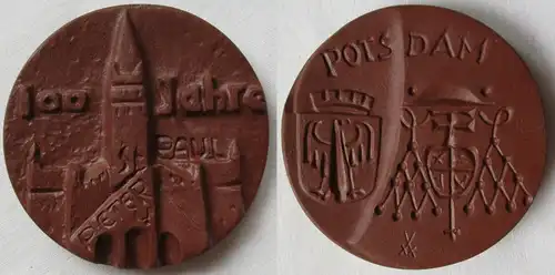 DDR Meissner Porzellan Medaille 100 Jahre St. Peter und Paul Potsdam (144941)