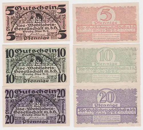 3 Banknoten Notgeld Wohlfahrts Gesellschaft Grube Ilse N.-L. (120311)