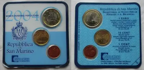 KMS Kursmünzensatz Coincard San Marino 2004 1 Cent 10 Cent 1 Euro (114882)