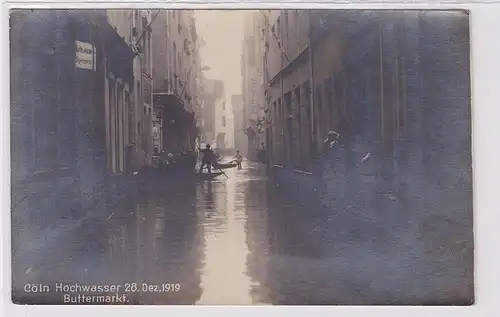 87141 Foto AK Cöln - Hochwasser am Buttermarkt am 28. Dezember 1919