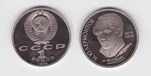 1 Rubel Münze Sowjetunion 1989, 1814-1841 Lermontov PP (125497)