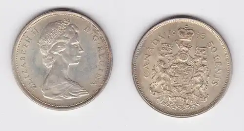 50 Cents Silber Münze Kanada 1965 f.vz (147454)