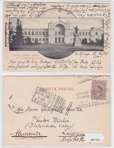 907104 AK Santiago Chile - Quinta Normal con el Edificio del Museo 1900