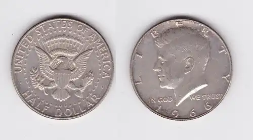 1/2 Dollar Silbermünze USA 1966 John F. Kennedy (145275)