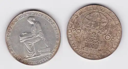 20 Escudos Silber Münze Portugal Finanzreform 1953 (122342)
