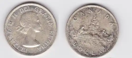1 Dollar Silbermünze Kanada Kanu Georg VI. 1953 (118283)