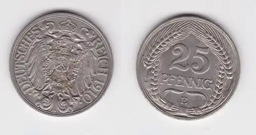 25 Pfennig Nickel Münze Kaiserreich 1910 A (139442)