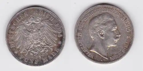 5 Mark Silbermünze Preussen Wilhelm II 1904 A Jäger 104 ss (104134)