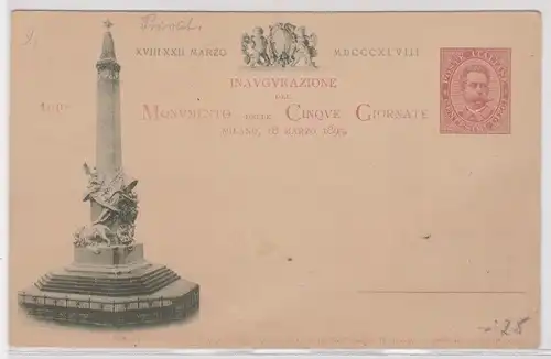 02221 Privatganzsachen Postkarte Monumento delle Cinove Giornate Milano 1895