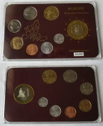 KMS Kursmünzensätze Slowakei letzte Umlaufmünzen 10 Heller - 10 Kronen (108548)