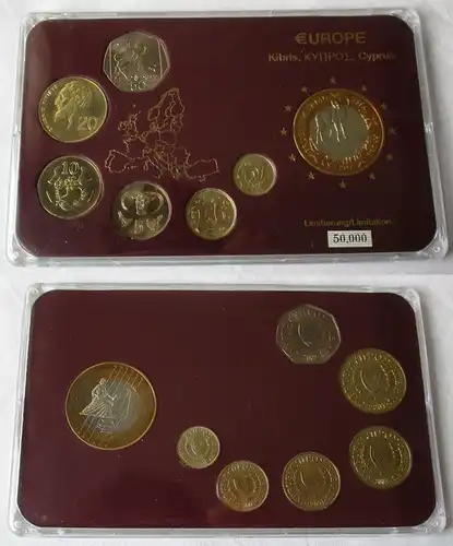 KMS Kursmünzensätze Zypern letzte Umlaufmünzen in 1-50 Lira (101892)