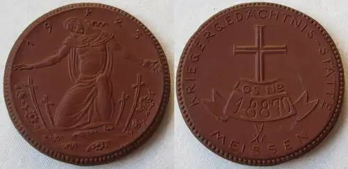 Porzellan Medaille Meißen Kriegergedächtnis Stätte 1923 Los No. 48870 (150012)