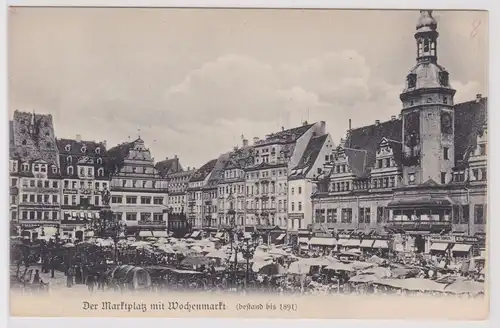902883 Ak Aus Leipzigs alten Tagen der Marktplatz mit Wochenmarkt um 1900