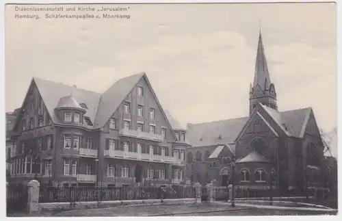 47189 Ak Hamburg Diakonissenanstalt und Kirche "Jerusalem" um 1910