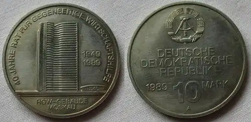 DDR Gedenkmünze 10 Mark 40 Jahre RGW gegenseitige Wirtschaftshilfe 1989 (121643)
