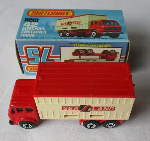Matchbox Superfast Mercedes Container Truck Nr. 42 Lesney Products OVP (113306)