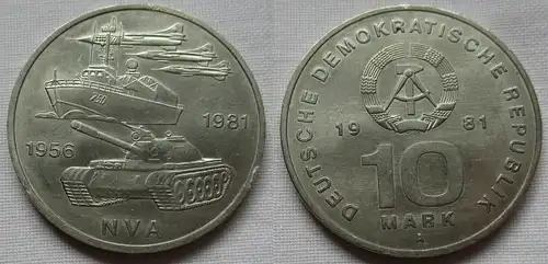 DDR Gedenk Münze 10 Mark 25 Jahre Nationale Volksarmee NVA 1981 (104053)