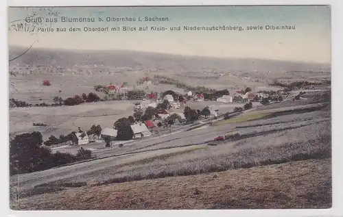 57603 Feldpost Ak Gruß aus Blumenau bei Olbernhau in Sachsen 1915