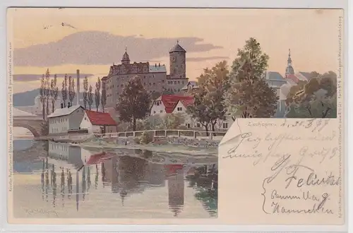 99114 Ak Lithographie Zschopau Totalansicht 1899