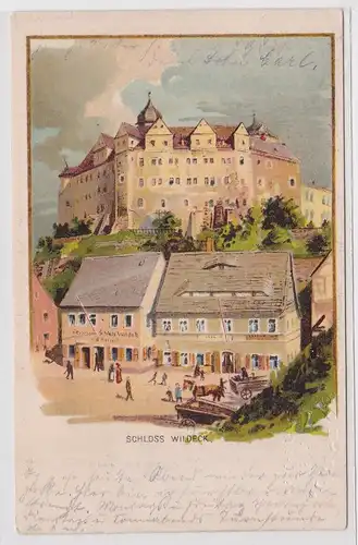 99125 Künstler Ak Schloß Wildeck in Zschopauum 1901