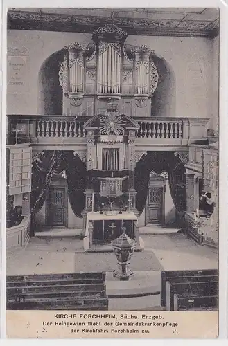 49250 Ak Kirche Forchheim im sächsischem Erzgebirge 1914