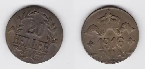 20 Heller Messing Münze Deutsch Ostafrika DOA 1916 J.724 b  (155856)