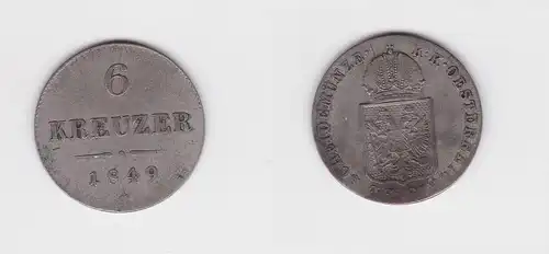 6 Kreuzer Kupfer Münze Österreich 1849 C (126983)