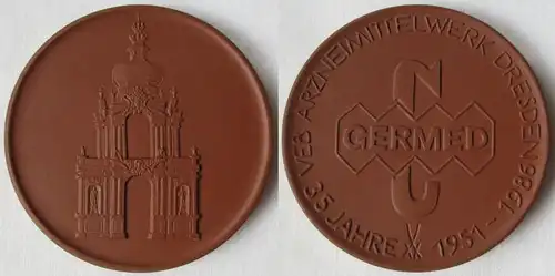 DDR Medaille Meissner Porzellan GERMED Arzneimittelwerk Dresden 1986 (144849)