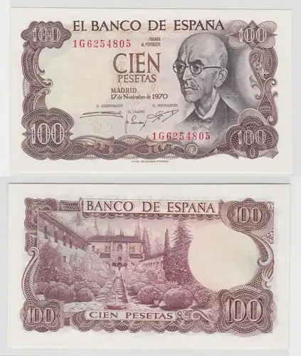 100 Pesetas Banknote Spanien 17.November 1970 kassenfrisch (133384)