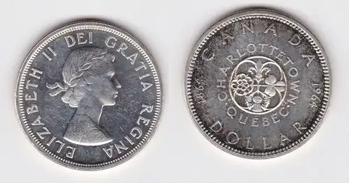 1 Dollar Silber Münze Canada Kanada Lilie, Kleeblatt, Distel & Rose 1964(150362)
