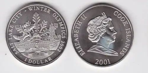 1 Dollar Münze Cook Inseln 2001 Winter Olympiade in Salt Lake City 2002 (158877)