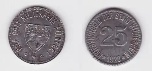 25 Pfennig Eisen Notgeld Münze Stadt Hildesheim 1920 (165631)