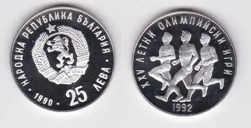 100 Lewa Silber Münze Bulgarien Olympia 1992 Läufer 1990 PP (153386)