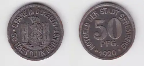 50 Pfennig Eisen Münze Notgeld Stadt Spremberg 1920 (164164)