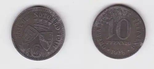 10 Pfennig Zink Münze Notgeld Oberamtsstadt Tettnang 1918 (162181)