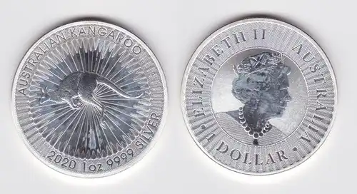 1 Dollar Silber Münze Australien Kangaroo Känguru 2020 1 Unze Ag (150433)