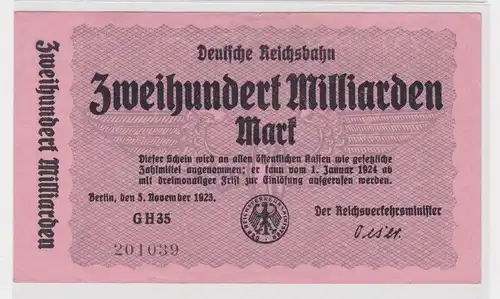 200 Milliarden Mark Banknote Reichsbahndirektion Berlin 5.11.1923 (165657)
