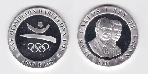 2000 Pesetas Silbermünze Spanien 1990 Olympiade Barcelona 1992 (150778)