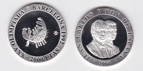 2000 Pesetas Silbermünze Spanien 1990 Olympiade Barcelona 1992 (153317)