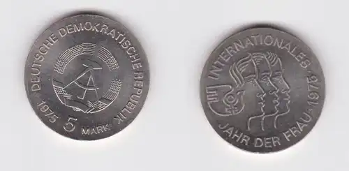 DDR Gedenk Münze 5 Mark Internationales Jahr der Frau 1975 Stempelglanz (163933)