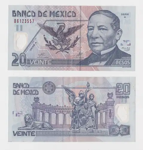20 Pesos Banknote Mexiko 2001 Serie C leicht gebraucht (165756)