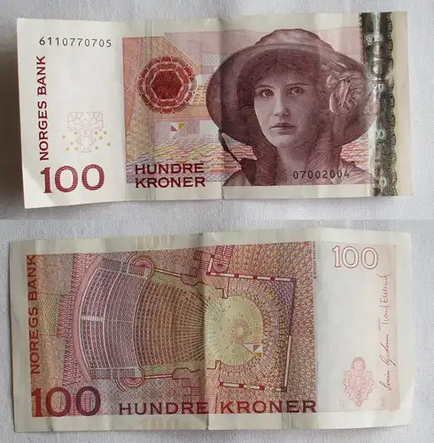 100 Kronen Kroner Banknote Norwegen 1995 Pick 47a (164314)