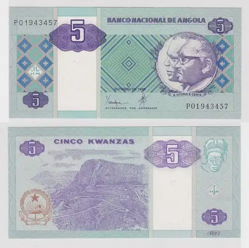5 Kwanzas Banknote Angola 1998 fast kassenfrisch UNC (165783)