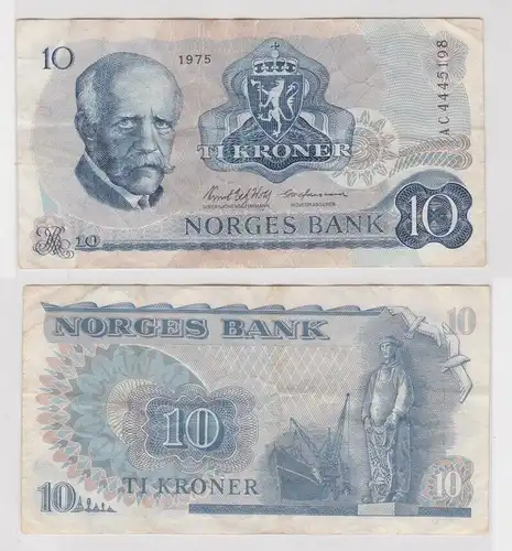 10 Kronen Kroner Banknote Norwegen 1975 Pick 36c (165281)