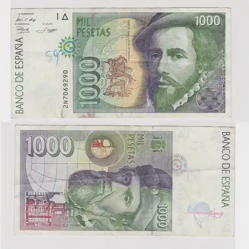 1000 Pesetas Banknote Spanien 12. Oktober 1992 Pick 163 (165997)