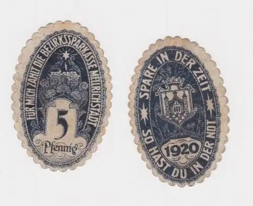 5 Pfennig Banknote Notgeld Bezirkssparkasse Mellrichstadt 1920 (165693)